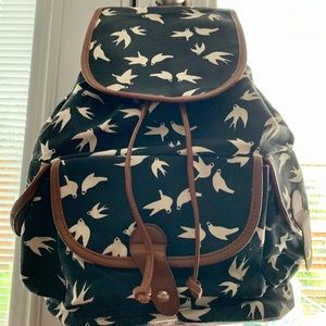 Bird Print Backpack/Purse!